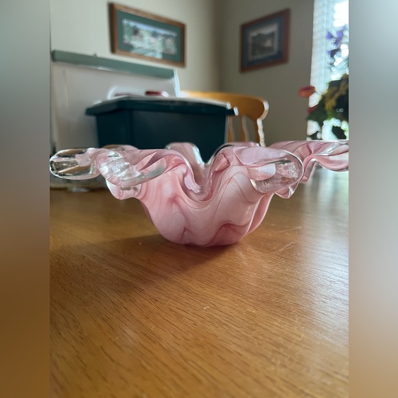 Made in Italy, Lavorazione, Arte Murano, Pink Swirl Decorative Art Piece. - Picture 5 of 6